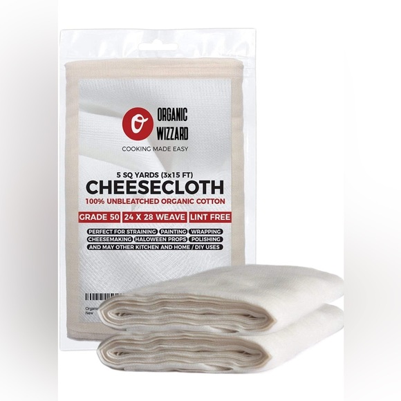Organic Wizzard Cheesecloth. 100% Unbleached Organic Cotton. 5 Sq Yards. NEW! - Picture 1 of 10